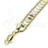 Oro Laminado Fancy Bracelet, Gold Filled Style Polished, Tricolor, 03.380.0079.08