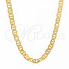 Oro Laminado Basic Necklace, Gold Filled Style Mariner Design, Polished, Golden Finish, 5.222.024.18