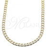Oro Laminado Basic Necklace, Gold Filled Style Curb Design, Polished, Golden Finish, 5.222.004.24