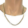 Gold Tone Basic Necklace, Curb Design, Polished, Golden Finish, 04.242.0028.24GT