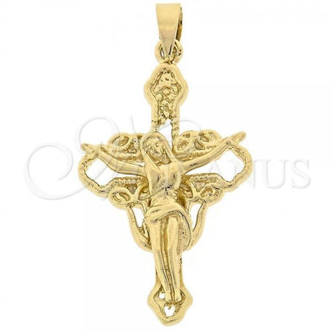 Oro Laminado Religious Pendant, Gold Filled Style Buffalo Design, Golden Finish, 5.190.017
