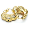 Oro Laminado Medium Hoop, Gold Filled Style Chunky Design, Diamond Cutting Finish, Golden Finish, 02.91.0051