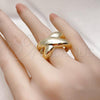 Oro Laminado Elegant Ring, Gold Filled Style Chunky Design, Polished, Golden Finish, 01.213.0043