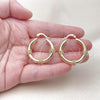 Oro Laminado Medium Hoop, Gold Filled Style Hollow and Twist Design, Polished, Golden Finish, 02.170.0530.30