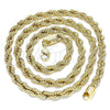 Oro Laminado Basic Necklace, Gold Filled Style Rope Design, Polished, Golden Finish, 04.213.0103.22