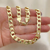 Oro Laminado Basic Necklace, Gold Filled Style Curb Design, Polished, Golden Finish, 5.222.001.20