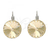Rhodium Plated Leverback Earring, with Light Peach Swarovski Crystals, Polished, Rhodium Finish, 02.239.0005.7