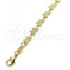 Oro Laminado Fancy Bracelet, Gold Filled Style Butterfly Design, Polished, Golden Finish, 03.145.0012.08
