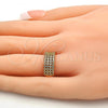 Oro Laminado Multi Stone Ring, Gold Filled Style with White Cubic Zirconia, Polished, Golden Finish, 01.260.0002.07.GT (Size 7)