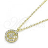 Sterling Silver Pendant Necklace, with White Cubic Zirconia, Polished, Golden Finish, 04.337.0008.1.16