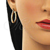Oro Laminado Small Hoop, Gold Filled Style Diamond Cutting Finish, Golden Finish, 02.213.0150.25
