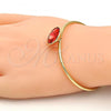 Oro Laminado Individual Bangle, Gold Filled Style with Padparadscha Swarovski Crystals, Polished, Golden Finish, 07.239.0012.1 (02 MM Thickness, One size fits all)