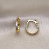 Oro Laminado Small Hoop, Gold Filled Style Diamond Cutting Finish, Tricolor, 02.96.0086.2.15