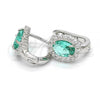 Sterling Silver Huggie Hoop, with Emerald Cubic Zirconia and White Micro Pave, Polished,, 02.186.0060.12