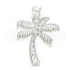Sterling Silver Fancy Pendant, Palm Tree Design, Polished,, 05.398.0041