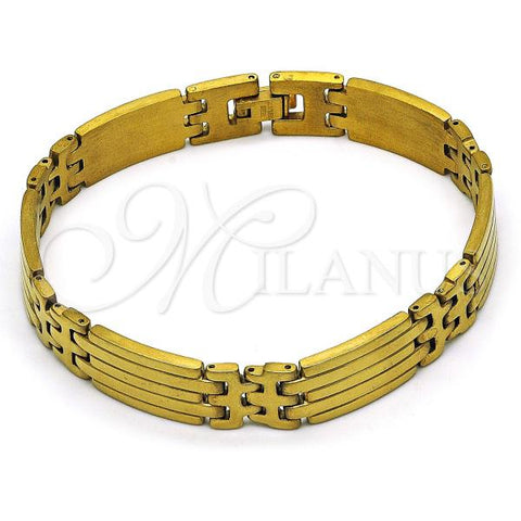 Stainless Steel Solid Bracelet, Polished, Golden Finish, 03.114.0315.2.09
