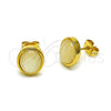 Oro Laminado Stud Earring, Gold Filled Style with Ivory Opal, Polished, Golden Finish, 02.342.0354