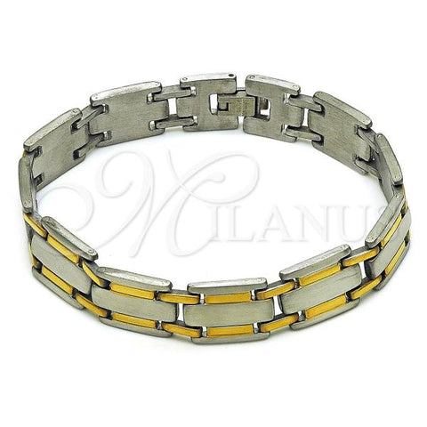 Stainless Steel Solid Bracelet, Polished, Two Tone, 03.114.0382.4.08