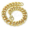 Oro Laminado Basic Bracelet, Gold Filled Style Miami Cuban Design, Polished, Golden Finish, 04.63.0130.08
