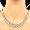 Oro Laminado Necklace and Bracelet, Gold Filled Style Heart Design, Polished, Golden Finish, 06.105.0008