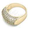 Oro Laminado Multi Stone Ring, Gold Filled Style with White Micro Pave, Polished, Golden Finish, 01.346.0009.09