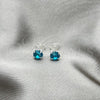 Sterling Silver Stud Earring, with Blue Topaz Cubic Zirconia, Polished, Silver Finish, 02.397.0040.12