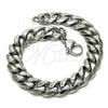 Stainless Steel Basic Bracelet, Concave Cuban Design, Polished,, 03.278.0021.08