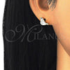 Sterling Silver Stud Earring, Bird Design, with White and Black Cubic Zirconia, Polished, Golden Finish, 02.336.0021.2
