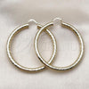 Oro Laminado Large Hoop, Gold Filled Style Hollow Design, Diamond Cutting Finish, Golden Finish, 02.213.0818.60