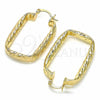 Oro Laminado Small Hoop, Gold Filled Style Hollow Design, Diamond Cutting Finish, Golden Finish, 02.170.0292.25