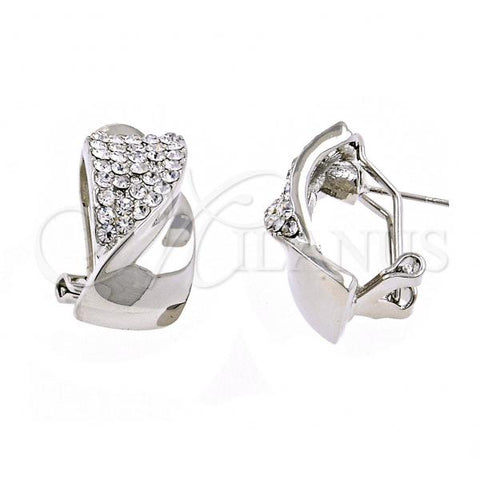 Rhodium Plated Stud Earring, Bow and Twist Design, with White Crystal, Polished, Rhodium Finish, 02.59.0073.1 *PROMO*