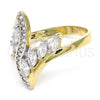 Oro Laminado Multi Stone Ring, Gold Filled Style with White Cubic Zirconia, Polished, Two Tone, 01.210.0074.09 (Size 9)