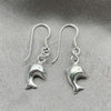 Sterling Silver Dangle Earring, Dolphin Design, Polished, Silver Finish, 02.395.0012