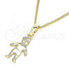 Oro Laminado Pendant Necklace, Gold Filled Style Little Boy Design, Polished, Golden Finish, 04.213.0194.20