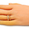 Oro Laminado Multi Stone Ring, Gold Filled Style Heart Design, Polished, Golden Finish, 01.310.0028