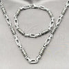 Stainless Steel Necklace and Bracelet, Polished, Steel Finish, 06.363.0059