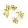 Oro Laminado Stud Earring, Gold Filled Style Teddy Bear Design, Polished, Golden Finish, 02.341.0116