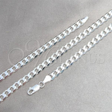 Sterling Silver Basic Bracelet, Curb Design, Polished, Silver Finish, 03.420.0030.09