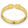 Gold Tone Individual Bangle, with White Crystal, Polished, Golden Finish, 07.252.0013.04.GT (10 MM Thickness, One size fits all)