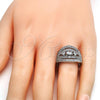 Rhodium Plated Multi Stone Ring, with White Cubic Zirconia and White Micro Pave, Polished, Rhodium Finish, 01.217.0001.1.08 (Size 8)