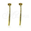 Oro Laminado Stud Earring, Gold Filled Style with Multicolor Cubic Zirconia, Polished, Golden Finish, 02.210.0745.1