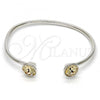 Rhodium Plated Individual Bangle, with Light Silk Swarovski Crystals, Polished, Rhodium Finish, 07.239.0007.10 (03 MM Thickness, One size fits all)