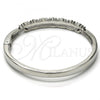Rhodium Plated Individual Bangle, with White Crystal, Polished, Rhodium Finish, 07.307.0004.1.04 (06 MM Thickness, Size 4 - 2.25 Diameter)