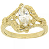 Oro Laminado Multi Stone Ring, Gold Filled Style with White Cubic Zirconia, Diamond Cutting Finish, Golden Finish, 5.165.004.08 (Size 8)