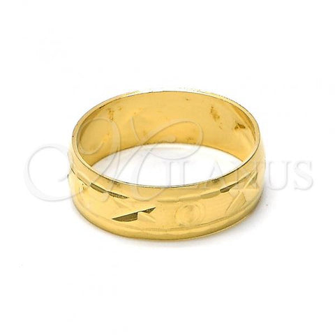 Oro Laminado Wedding Ring, Gold Filled Style Diamond Cutting Finish, Golden Finish, 5.164.035.06 (Size 6)