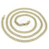 Oro Laminado Basic Necklace, Gold Filled Style Curb Design, Polished, Golden Finish, 04.213.0139.26