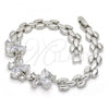 Rhodium Plated Fancy Bracelet, Butterfly Design, with White Cubic Zirconia, Polished, Rhodium Finish, 03.210.0086.2.08