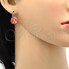 Rhodium Plated Leverback Earring, with Light Siam Swarovski Crystals, Polished, Rhodium Finish, 02.239.0005.1