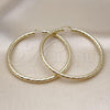 Oro Laminado Extra Large Hoop, Gold Filled Style Hollow Design, Diamond Cutting Finish, Golden Finish, 02.170.0311.80