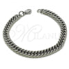 Stainless Steel Basic Bracelet, Square Franco Design, Polished,, 03.278.0018.08
